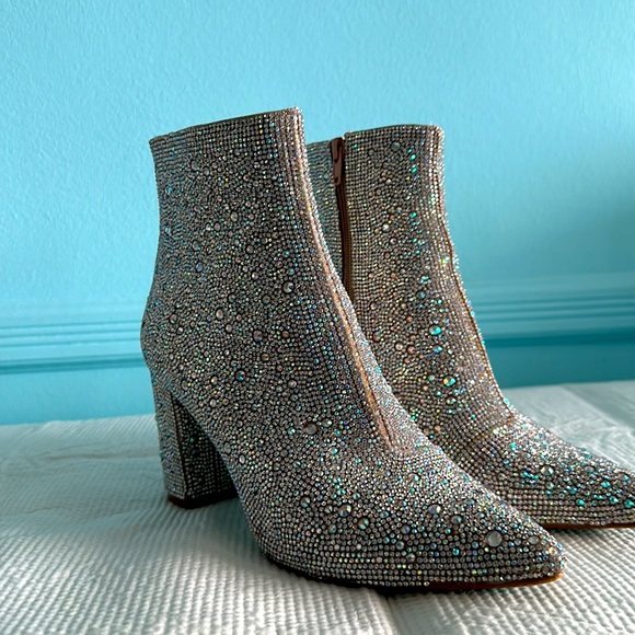 Betsy Johnson Rhinestone Booties - Picture 2 of 3